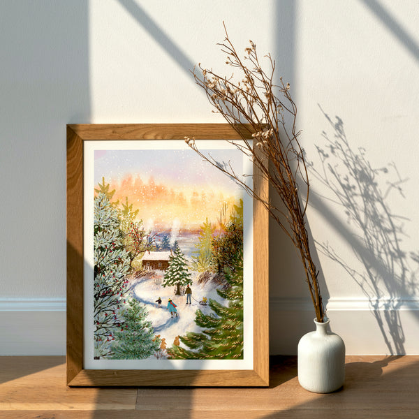 Giclee Fine Art Print  "Frosty Fiery Winter Day"