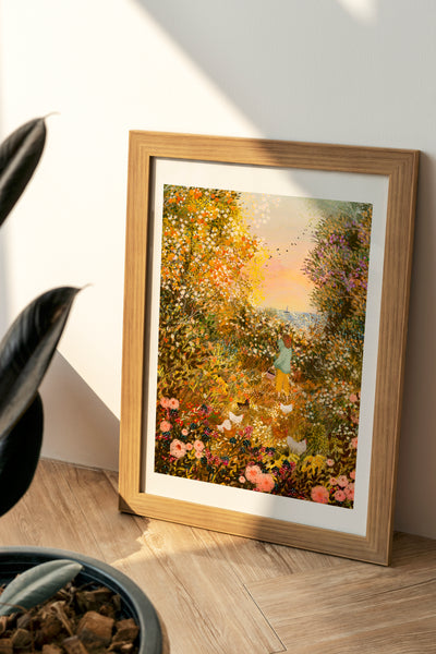 Giclee Fine Art Print "Blackberry picking"